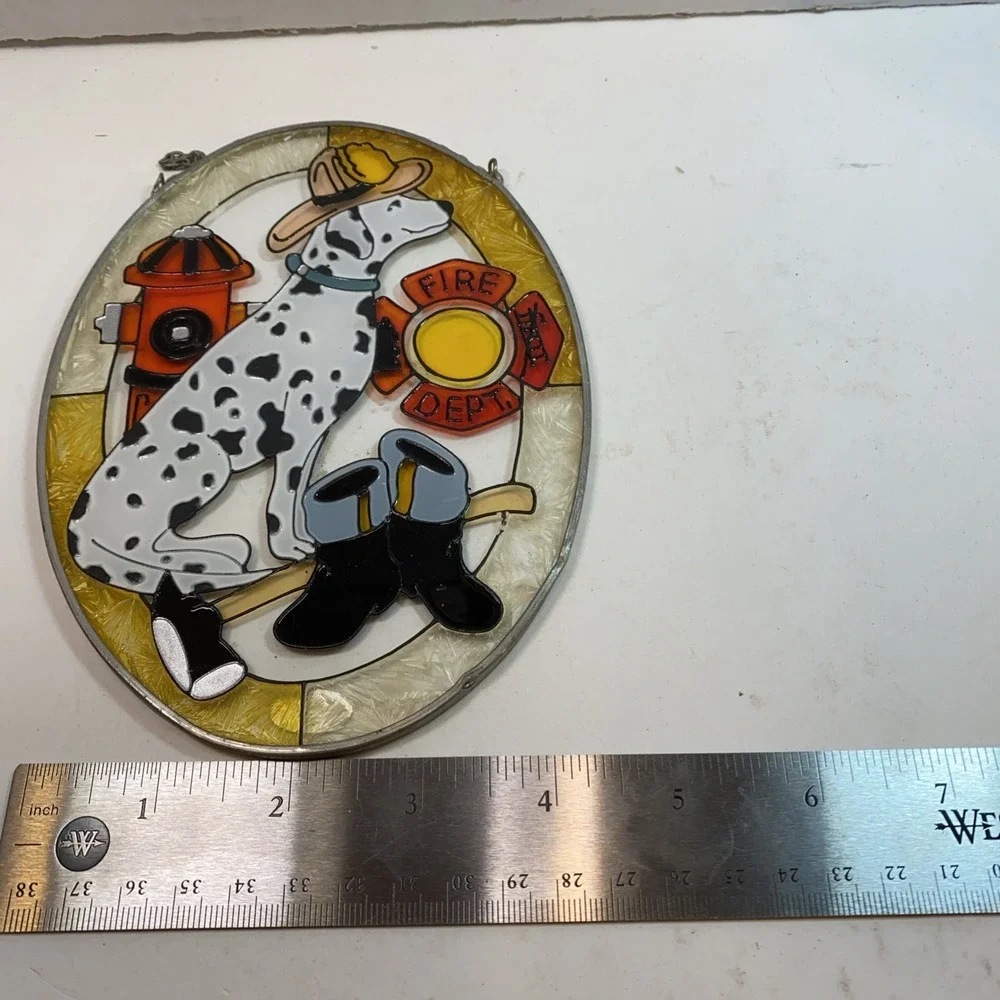 Sun Catcher Fire Fighter's Best Friend Dalmatian‎ Dog Ornament